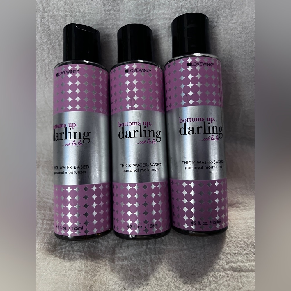 (3) LOVEWINX bottoms up darling thick water based personal moisturizer 4.2oz.